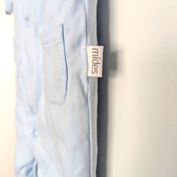 Light Blue Quilted One Piece Outfit/Romper/Jumper/Sleeper (Size 9 Months) - Picture 4 of 15